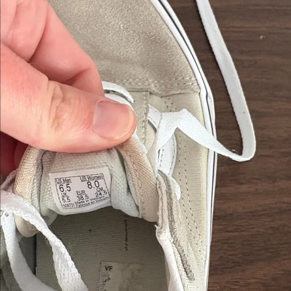 Vans Classic Beige and White Sneakers - Picture 7 of 7